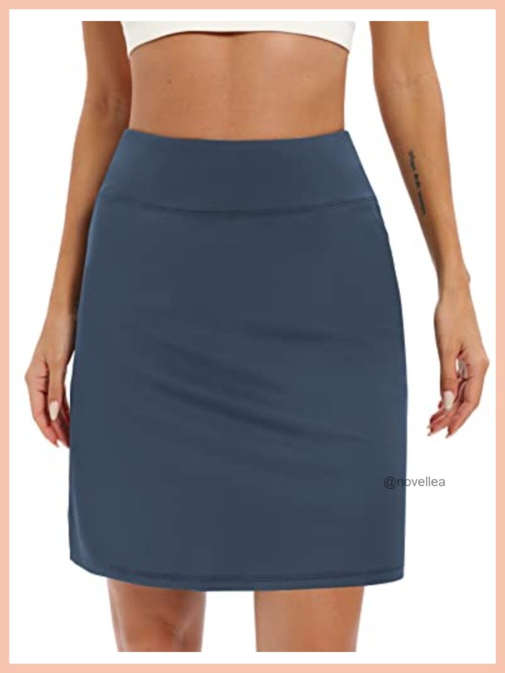 Knee Length Skort with Pockets High Waisted Athletic Golf Tennis